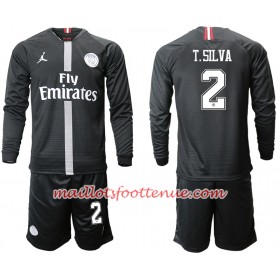 Maillot/Tenue Paris Saint-Germain T.SILVA 2 Jodan Noir Enfant Troisieme 2018/2019 Manche Longue